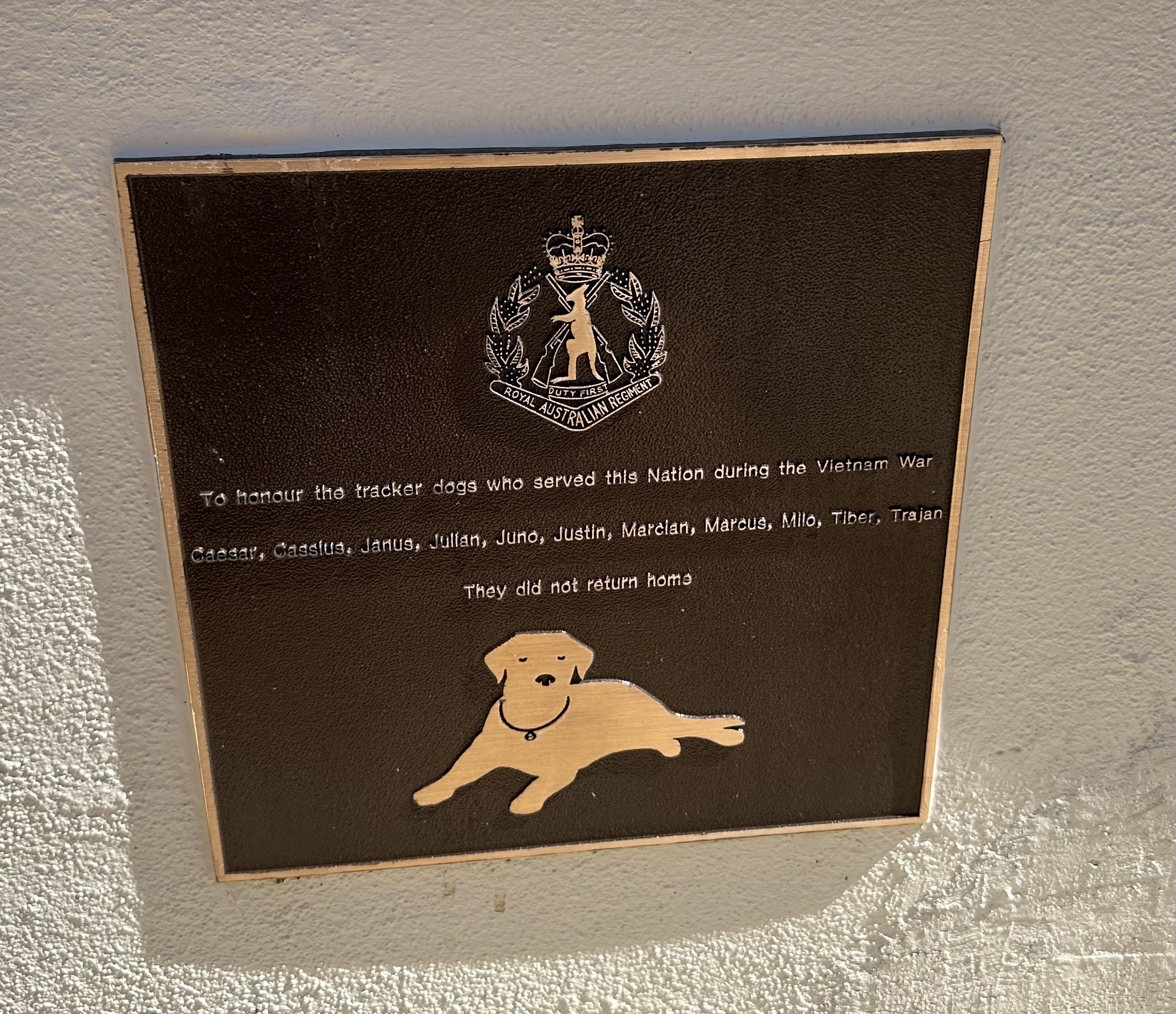 Service dogs memorial plaque